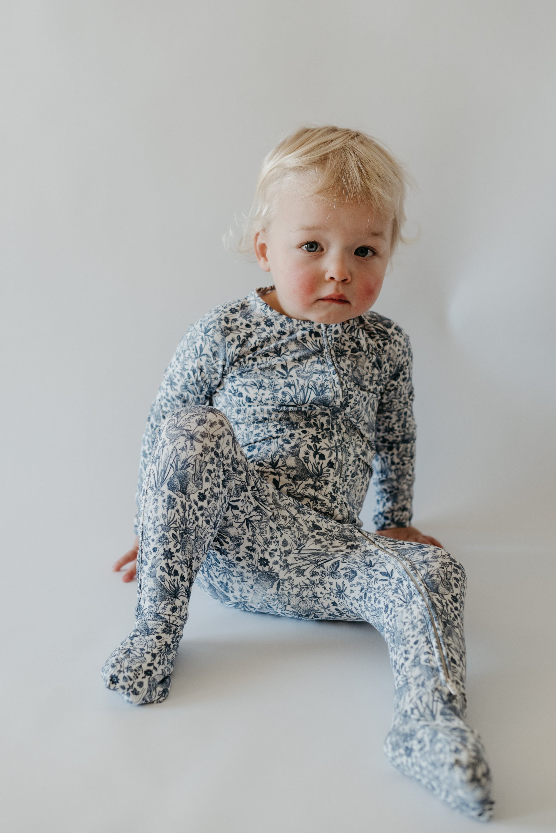 close up of bamboo Easter baby pajamas fabric