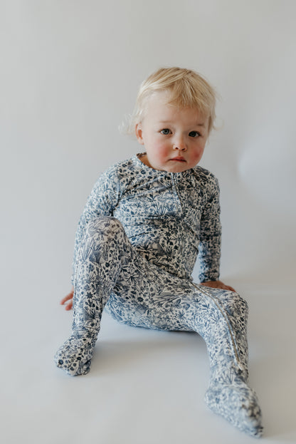 close up of bamboo Easter baby pajamas fabric