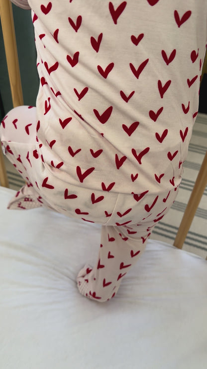 Peek-a-Boo Baby Sleeper Heart Confetti